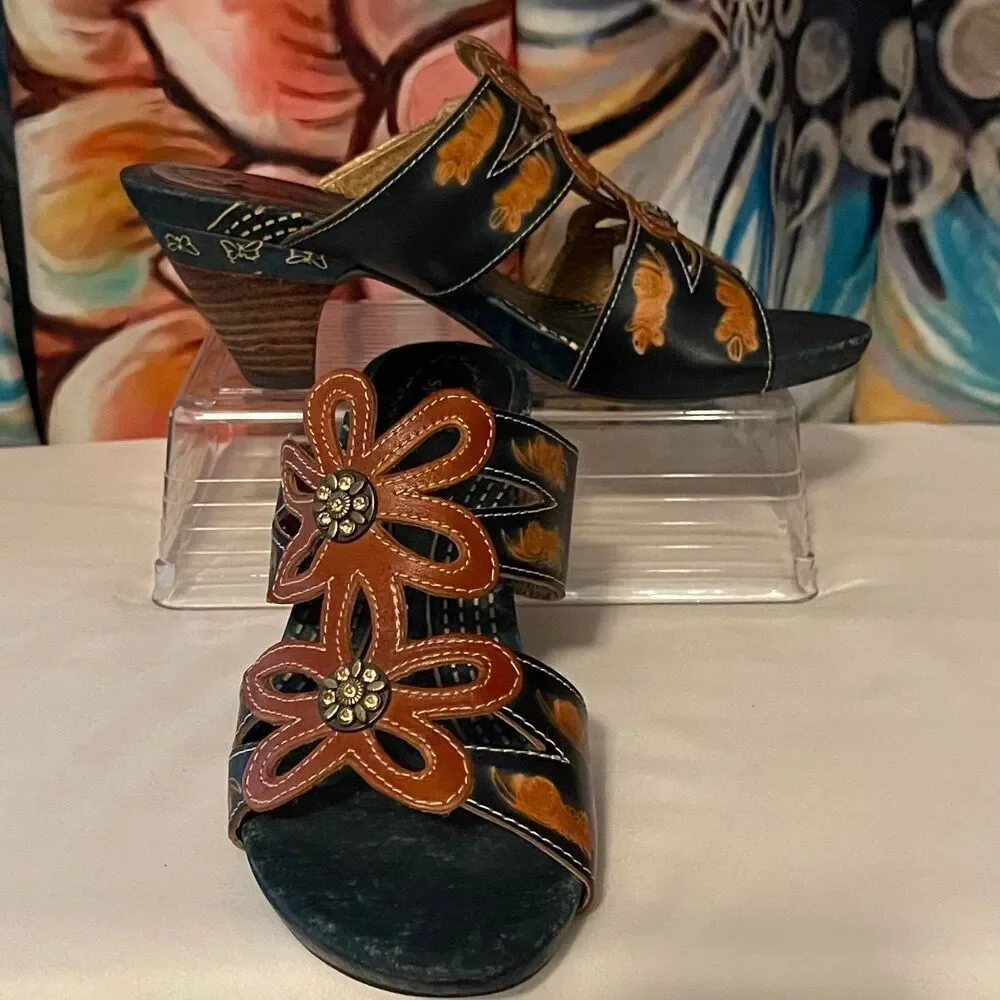Spring Step Carlina Leather Sandals sz 7.5